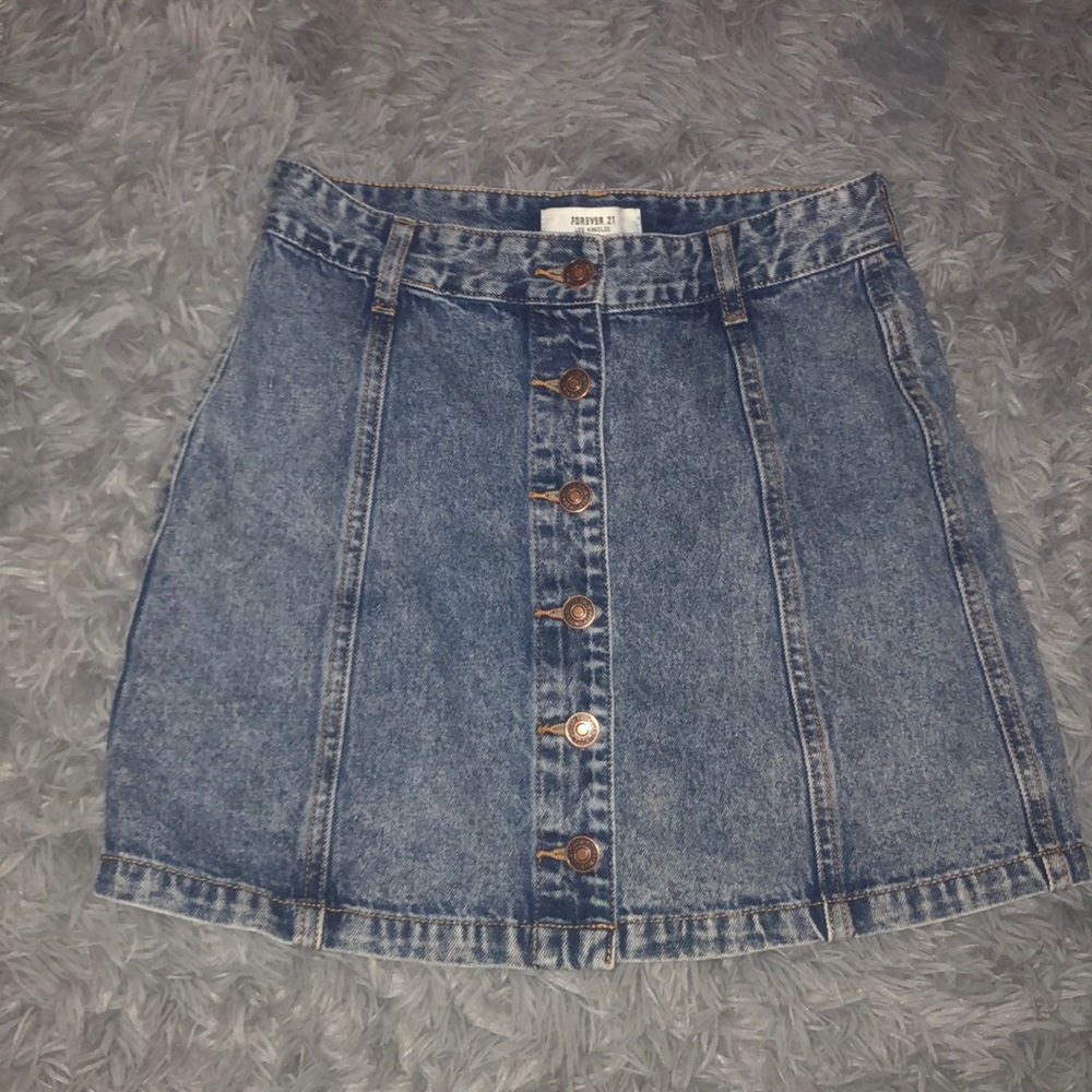 Denim Button-Up Skirt